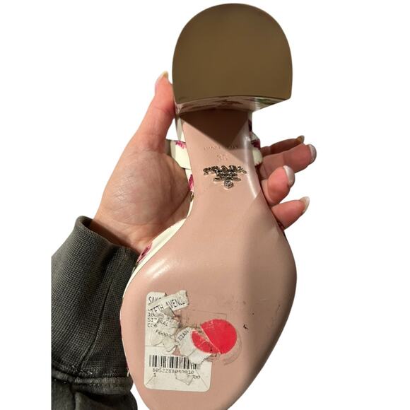 NWT Prada Floral Patent Leather Strappy Slingback Open Toe Heels | Size 36 - Picture 10 of 13